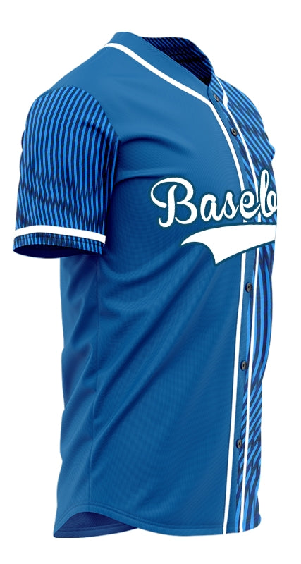 Custom Dreamy Blue Lines Half Baseball Jersey