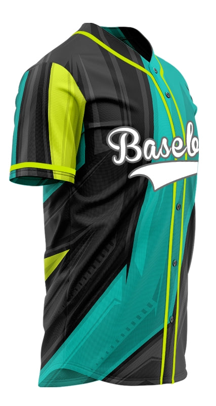 Custom Fluorescent Green Dark Green Baseball Jersey