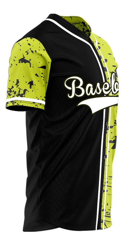Custom Fluorescent Green Scratches Half Baseball Jersey