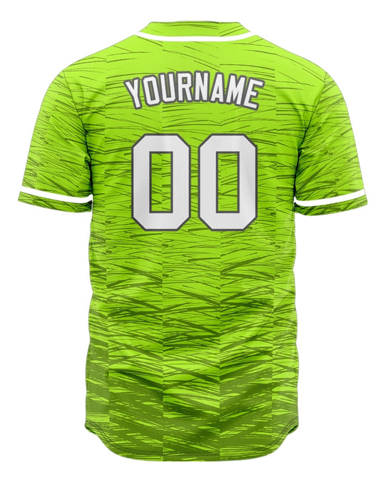 Custom Fluorescent Green Twill Baseball Jersey