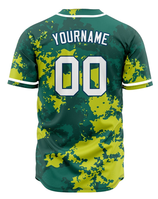 Custom Fluorescent Green Yellow Ink Baseball Jersey