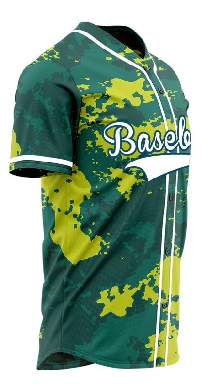 Custom Fluorescent Green Yellow Ink Baseball Jersey
