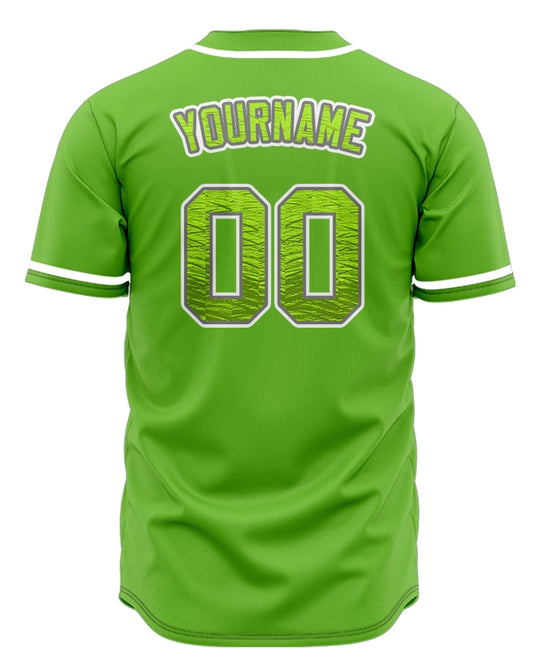 Custom Fluorescent Twill Green Baseball Jersey