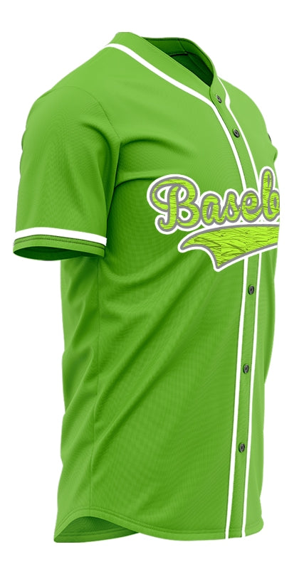 Custom Fluorescent Twill Green Baseball Jersey