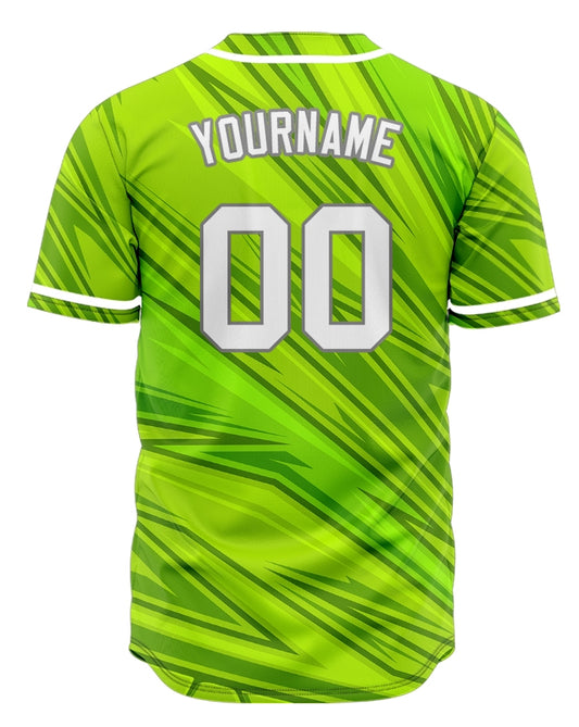 Custom Fluorescent Yellow Green Lines Baseball Jersey