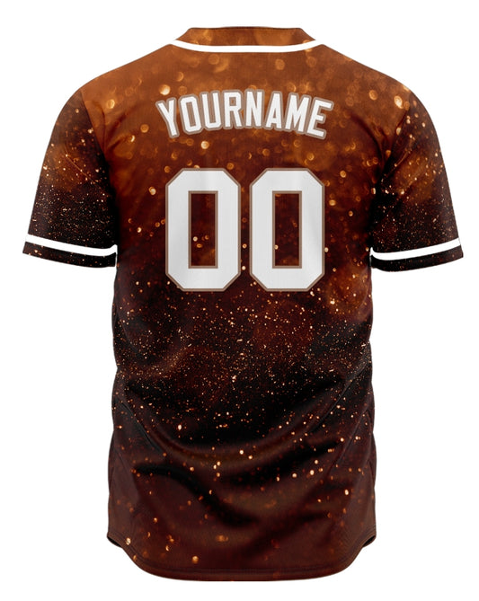 Custom Gold Brown Starry Sky Baseball Jersey