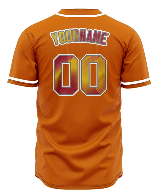 Custom Gradient Curve Orange Red Baseball Jersey