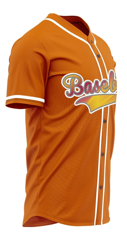 Custom Gradient Curve Orange Red Baseball Jersey