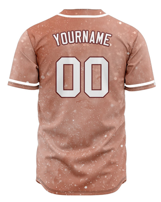 Custom Gray Pink White Starry Sky Baseball Jersey