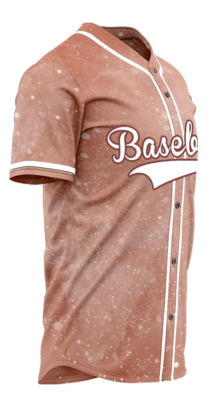 Custom Gray Pink White Starry Sky Baseball Jersey