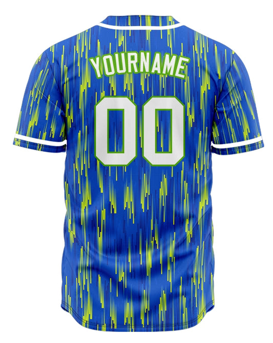 Custom Green Blue Lines Baseball Jersey