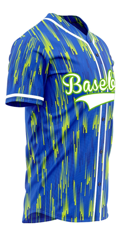 Custom Green Blue Lines Baseball Jersey