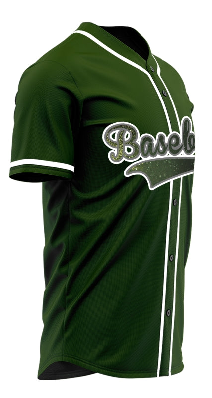 Custom Green Dark Gold Starry Sky Baseball Jersey