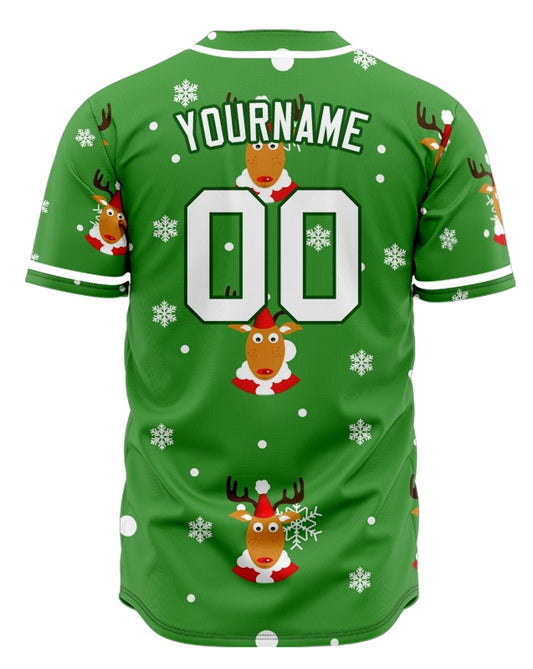 Custom Green Deer Baseball Jersey