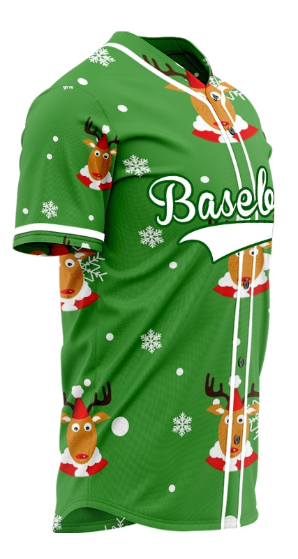 Custom Green Deer Baseball Jersey