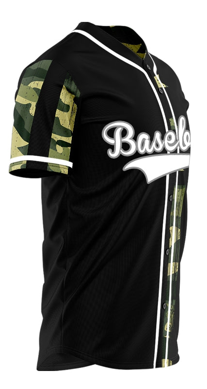 Custom Green Flag Half Baseball Jersey