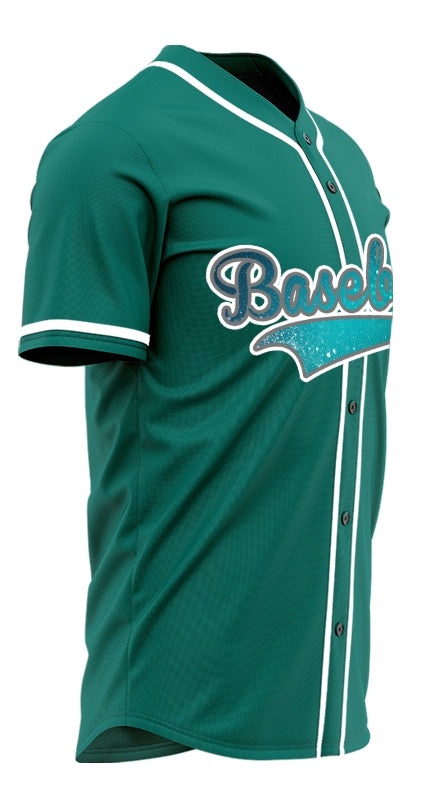 Custom Green Sky Starry Blue Baseball Jersey