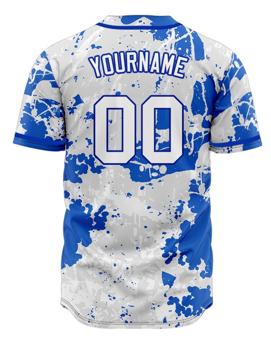 Custom Grey Blue Incomplete Veins Baseball Jersey