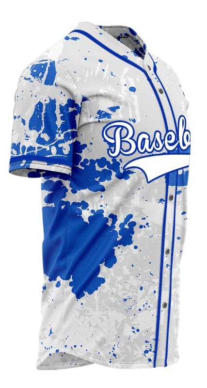 Custom Grey Blue Incomplete Veins Baseball Jersey