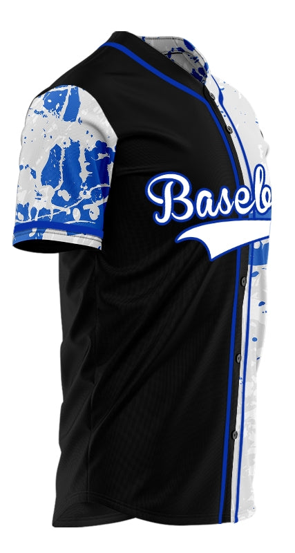 Custom Grey Blue Incomplete Veins Half Baseball Jersey