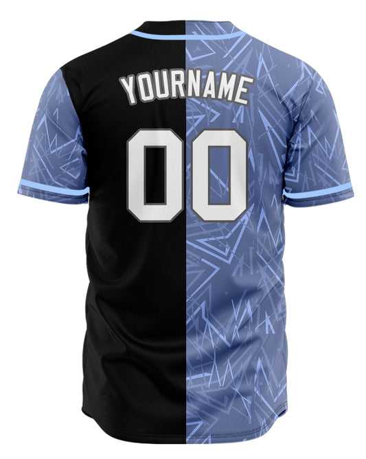 Custom Grey Purple Half Baseball Jersey