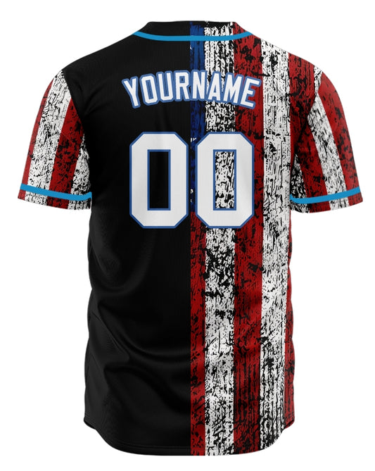 Custom Half Old Flag Baseball Jersey