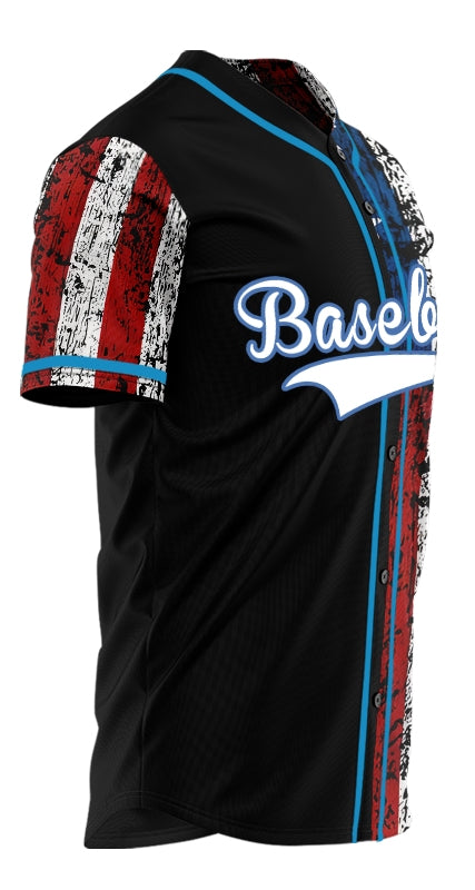 Custom Half Old Flag Baseball Jersey