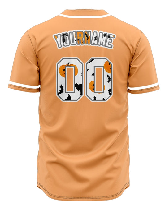 Custom Halloween Pumpkin Black Orange Baseball Jersey