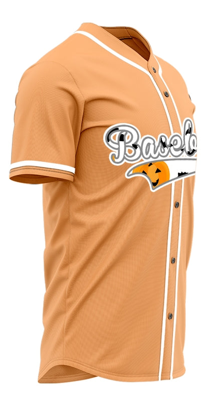 Custom Halloween Pumpkin Black Orange Baseball Jersey