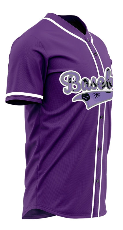 Custom Halloween White Purple Pumpkin Baseball Jersey