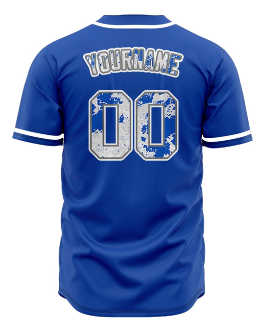 Custom Incomplete Veins Grey Blue Baseball Jersey