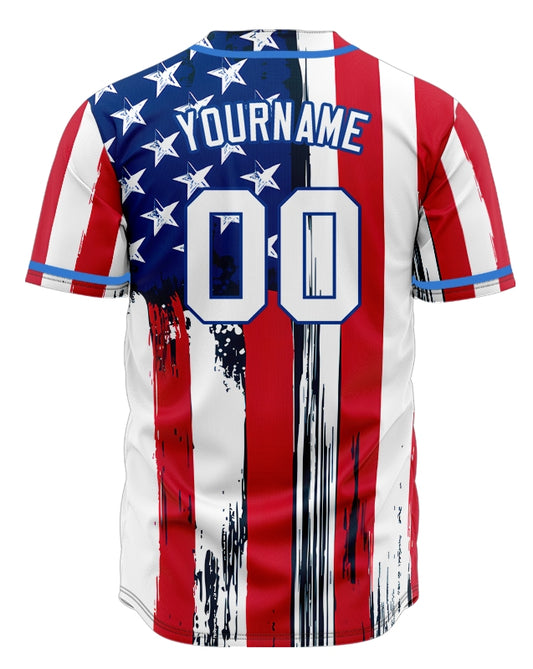 Custom Ink Flag Baseball Jersey