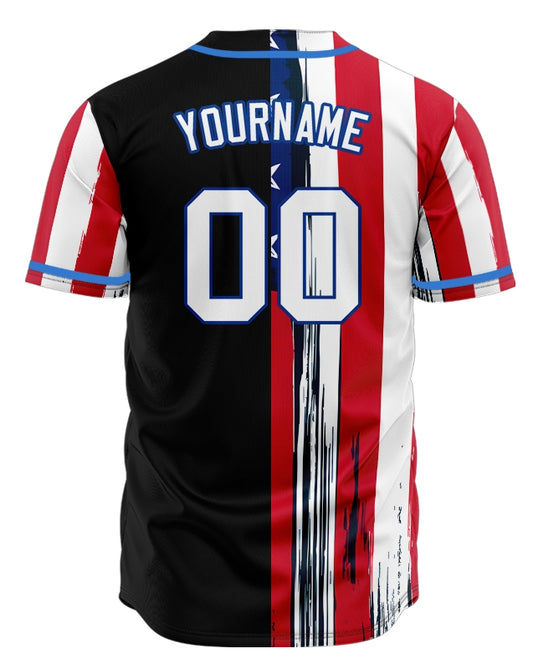 Custom Ink Flag Half Baseball Jersey