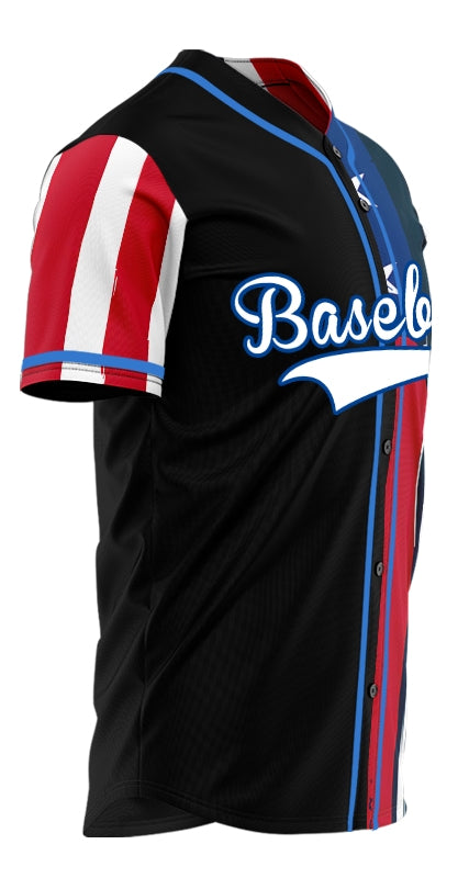 Custom Ink Flag Half Baseball Jersey
