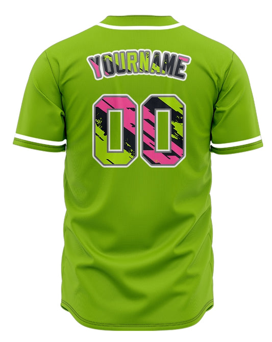 Custom Ink Green And Pink Baseball Jersey
