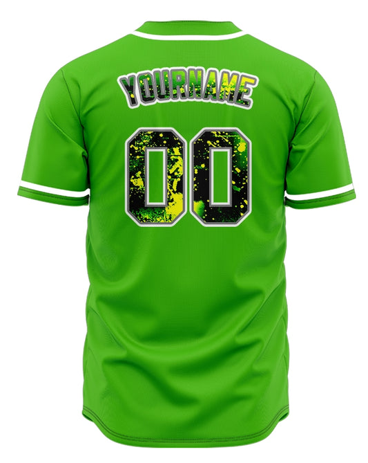 Custom Ink Yellow Gradient Green Point Baseball Jersey
