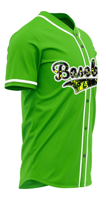 Custom Ink Yellow Gradient Green Point Baseball Jersey