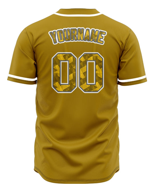 Custom Irregular Shape Yellow Baseball Jersey