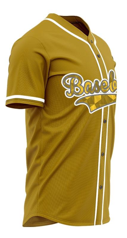 Custom Irregular Shape Yellow Baseball Jersey