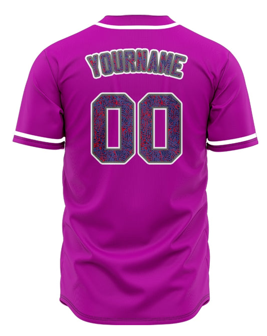 Custom Leaves Purple Red Baseball Jersey