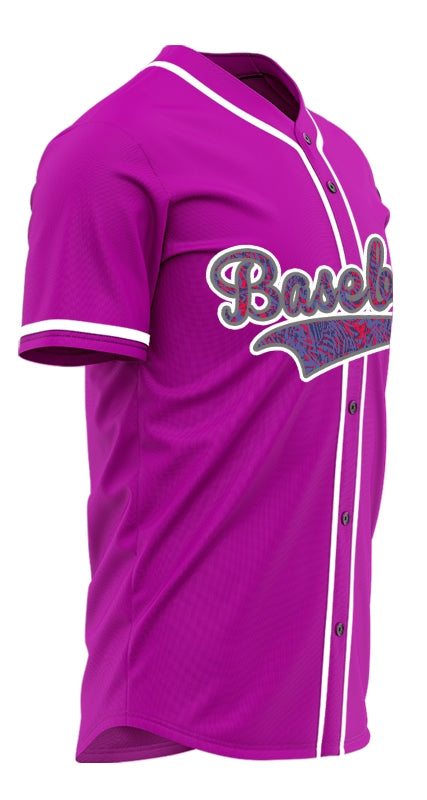 Custom Leaves Purple Red Baseball Jersey