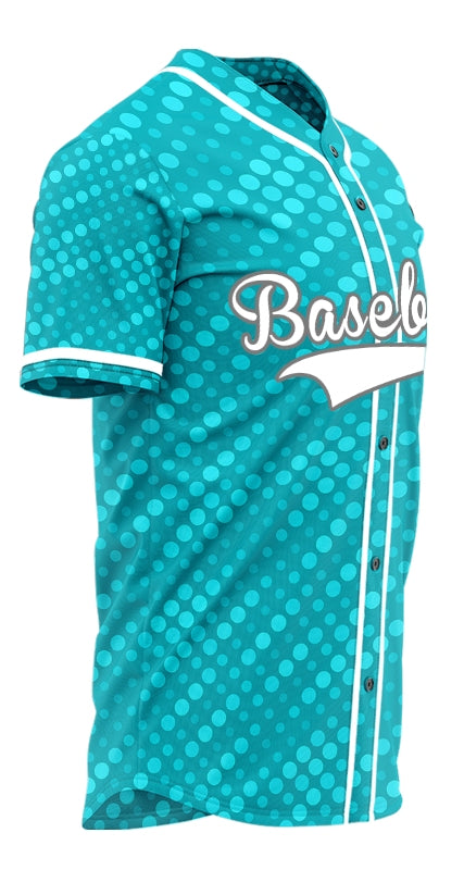 Custom Light Blue Dots Baseball Jersey