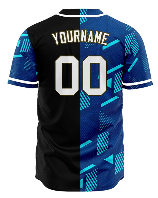 Custom Light Blue Parallelogram Half Baseball Jersey