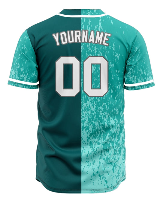 Custom Light Green Broken Half Baseball Jersey