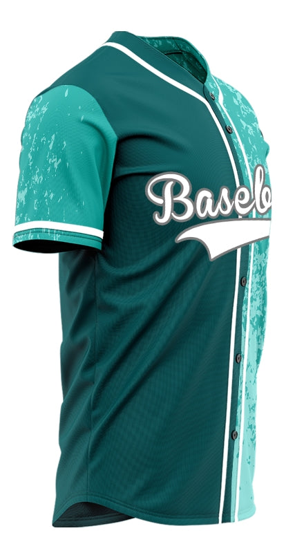 Custom Light Green Broken Half Baseball Jersey
