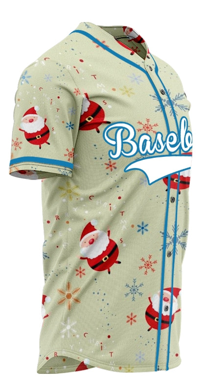 Custom Light Green Christmas Old Man Baseball Jersey
