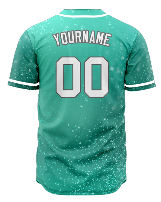 Custom Light Green Point Starry Sky Baseball Jersey