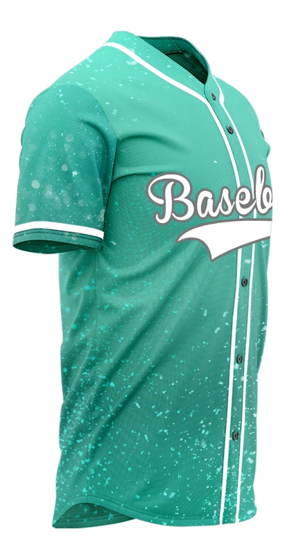 Custom Light Green Point Starry Sky Baseball Jersey