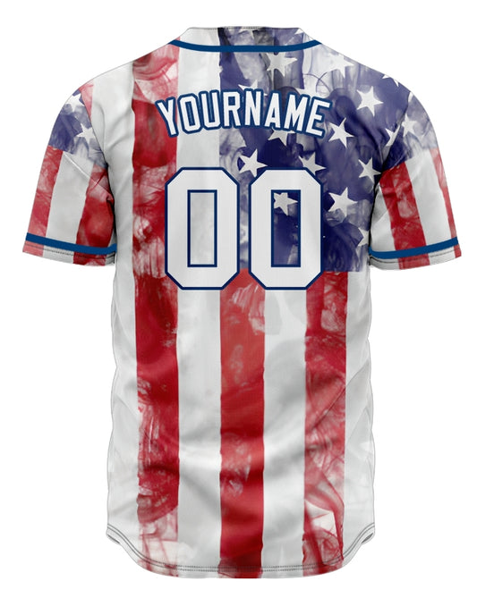 Custom Mist Flag Baseball Jersey