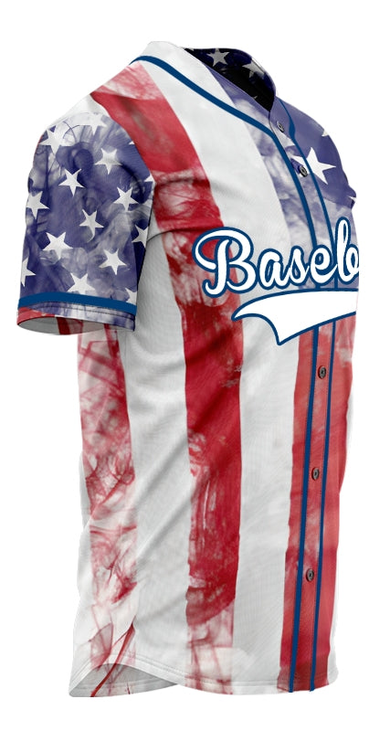 Custom Mist Flag Baseball Jersey